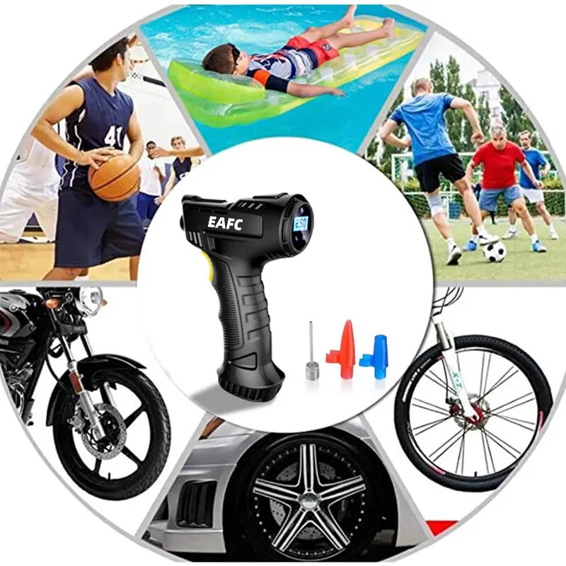 120W Handheld Air Compressor Wireless/Wired Inflatable Pump Portable Air Pump Tire Inflator Digital for Car Bicycle Balls